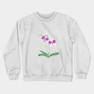 purple orchid watercolor Crewneck Sweatshirt